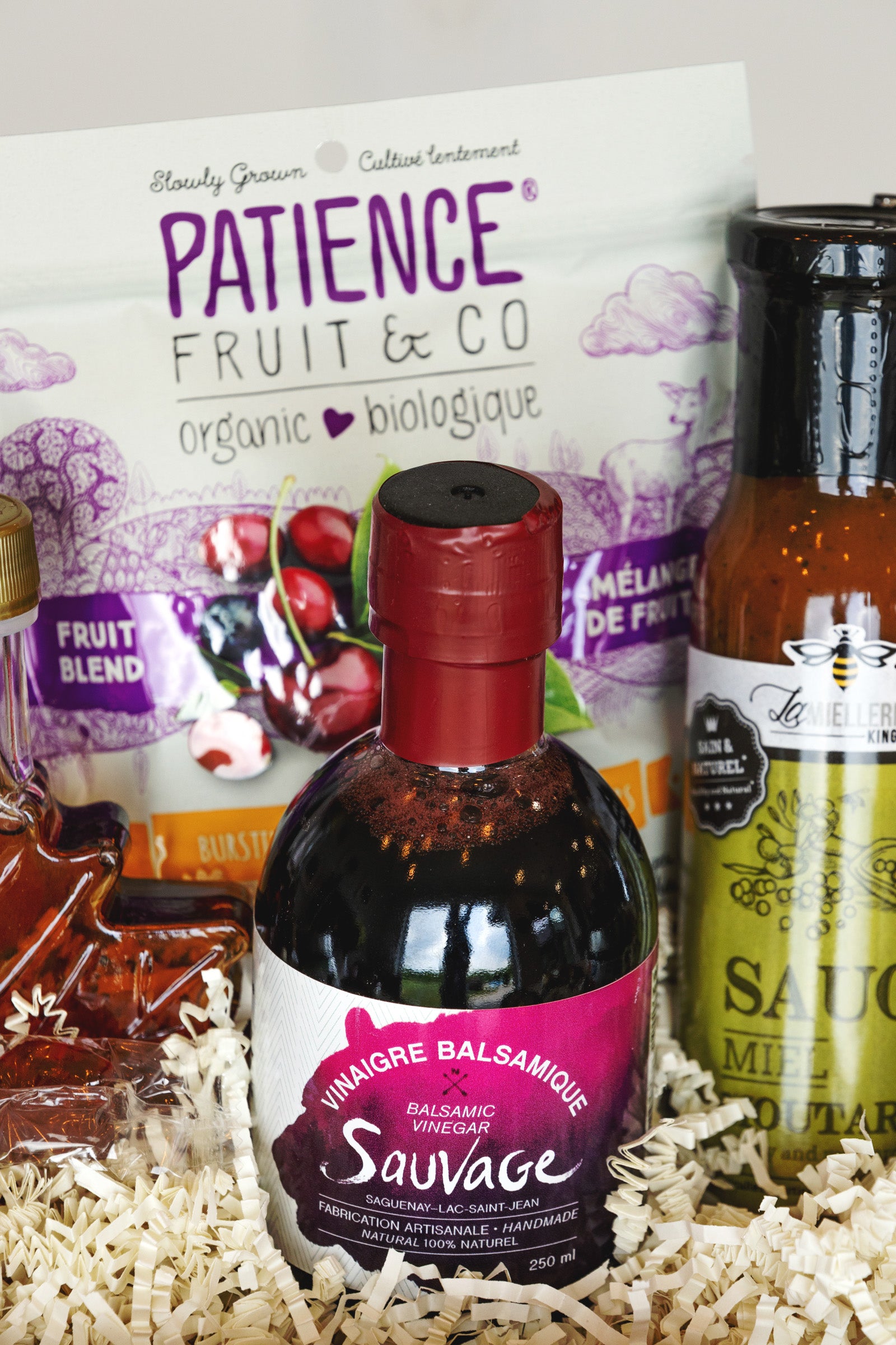 Vinaigre balsamique Sauvage dans un panier cadeau