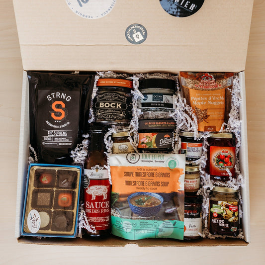 Boite cadeau avec produits du terroir du Québec